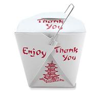 Pack of 25 Chinese Take Out Boxes Pagoda 16 oz/Pint Size Party Favor and Food Pail (25)