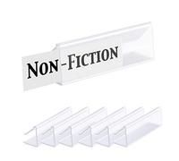 Pack of 25 - Clear Plastic Shelf Label Holder, Wood Shelf Sign and Ticket Holder, Clips On to Shelves 5/8" to 3/4" Thick - Length of Label Area, 3" X Height of Label Area, 7/8"