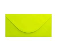 Pack of 25 Electric Yellow Neon 110mm x 220mm Gummed 100gsm DL (A4 Tri-fold) Coloured Envelopes