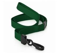 Pack of 25 Green Lanyards 15mm Flat Rpet Recycled Polyester with Plastic Clip By LanyardsTomorrow, Safety Breakaway ID Badge Holder Eco Neck Straps