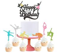 Pack of 25 Ice Skating Cake Decoration Coloured Ice Skating Cup Cake Topper Coloured Ice Skating Girls Small Cake Decoration Winter Movement Theme Decorations for Gym Movement Competition
