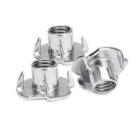 Pack of 25, M8 x 15mm, 4 PRONGED TEE NUT, Nuts, Furniture, Shop Fitting, HEADBOARD