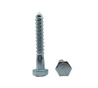 (Pack of 25 pcs) DIN 571 Zinc Plated Steel Hexagon Wood Screws M12 x 80 mm, Hex Screw, Lag Bolts, Hex Head, Coach Screws (25, M12 x 80 mm)