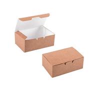 (Pack of 25 pcs) Size L Kraft Cardboard Gift Boxes Food Container Takeaway Disposable Box Present Packaging (25, L)