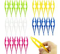 Pack of 25 Plastic Tweezers, 4 Inch/10cm Plastic Beads Tweezers First Aid Tweezers Bulk Bead Tweezer for Fuse Beads Kids Handmade DIY Crafts