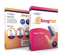 Pack of 25 Snugfast Blue Finger Cots Buddies Tubular Bandage Dressings