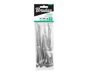 PACK OF 25 Stainless Steel Metal Cable Ties Zip Wrap Straps, All Sizes