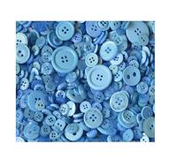 Pack of 250g Light Blue - Mixed Plastic Sewing Buttons - Assorted Sizes - Ideal for Arts & Crafts - Card Making - Scrapbook