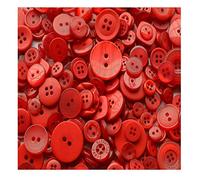 Pack of 250g RED - Mixed Plastic Sewing Buttons - Assorted Sizes - Ideal for Arts & Crafts - Card Making - Scrapbook