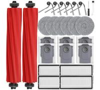 Pack of 26 accessories for Roborock QV 35A/QV 35S / QR598 / QR798 robot vacuum cleaner, 2 main brushes, 6 dust bags, 6 mop pads, 4 HEPA filters, 6 side brushes, 1 cleaning brush, 1 screwdriver