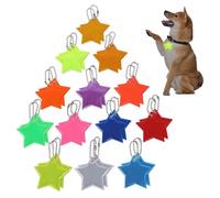 Pack of 26 Reflective Pendants with Chains - 13 Colours Star Key Chains - Reflectors for Bikes, Carts and Clothes for More Visibility in the Dark