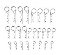 Pack of 26 Spring Pins Double Spring Cotter Pins R Cotter Pins Assortment M2.5-M5 Stainless Steel Galvanised Locking Cotter Pins 5 Sizes R Clips Set Car, Engine, Workshops, Piping and Repair