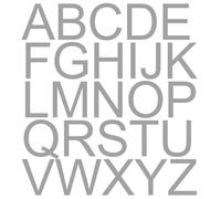 Pack of 264 Adhesive Alphabet Letters Height 1 cm Metallic Silver