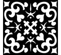 Pack of 27 Black and White Kitchen Bathroom Tile Stickers Transfers 6 x 6 inch 15 x 15cm Tiles DIY Stick On Wall Peel N Stick 6 by 6 inch Stickers 4 x4 6x6” (Black 2, 6x6 (15cm x 15cm))