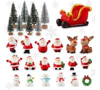 Pack of 27 Christmas Miniature Ornaments Mini Christmas Small Figures, Christmas Miniature Ornament Kits, Mini Christmas Decoration, Resin Garden Micro Landscape Christmas Decoration Mini Christmas