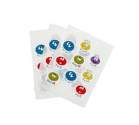Pack of 27 Motivational Blobs 24mm Round Self-Adhesive Labels