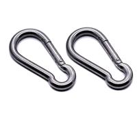 Pack of 2pcs - 70mm Carabiner spring snap hook clip 316 A4 Stainless Steel Marine Grade NON RUST (7mmx 70mm)