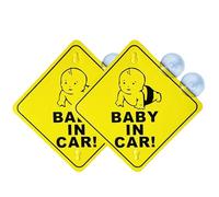 Pack of 2pcs Baby Car Decal High Reflective Design PP Warning Sign for New Parent Baby in Sign for Night