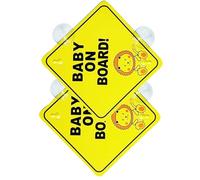 Pack of 2pcs Baby Car Decal High Reflective Design PP Warning Sign for New Parent Baby in Sign for Night