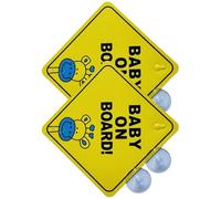 Pack of 2pcs Baby Car Decal High Reflective Design PP Warning Sign for New Parent Child Sticker with Suction