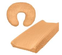 Pack of 2pcs Nursery Changing Table Sleeve Solid Color Changing Pad Sleeve Case with Pillowcase for Infants Toddler