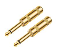 Pack of 2PCS Sound Plugs 1/4" Male Solder Plug Connector Cable Welding Type