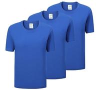 Pack of 3-100% Cotton Short Sleeve T-Shirt 3-TS135, Royal Blue, L