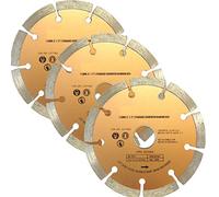 (Pack of 3) 115mm Segmented Diamond Cutting Discs for Angle Grinder - Stone Concrete Brick Cutting