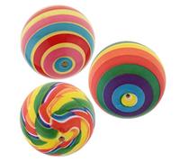 Pack of 3 3 Inch PVC Bouncy Ball Toy Set for Kids Babies Rainbow