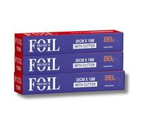 Pack of 3 - 30cm x 15m Aluminium Kitchen Foil Rolls, Strong & Tear-Resistant - Ideal for Cooking, Baking, Grilling, and Food Storage