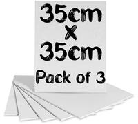 Pack of 3 35cm x 35cm Canvas Boards - Square Artist Painting Panels - Premium Triple Primed 100% Cotton Blank Canvas Board for Acrylic & Oil Paint - Acid-Free Art Canvases for Painting