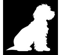 Pack of 3 3Cockapoo Sitting Cute White Sticker - Waterproof Decal - Peel & Stick - Easy-to-Apply Use om Laptops, Cars, Water Bottles, Scrapbooks, Gifts and More (3, 5cm x 5cm (2" x 2"))