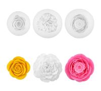 Pack of 3 3D Flower Silicone Moulds, Carnation Peony Silicone Moulds, Summer Flower Silicone Candle Moulds, Rose Silicone Moulds, Casting Moulds for DIY Handmade Scented Candles, Soaps, Plaster Resin