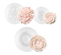 Pack of 3 3D Silicone Moulds Flowers, Roses Carnation Peony Silicone Moulds, Flower Candle Mould Casting Moulds Candles for Making Handmade Scented Candles, Soaps, Plaster Resin Crafts
