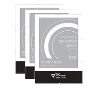 (Pack of 3) - 4" x 6" Glass Front Frameless Clip Picture Frame Photo Frame Poster Frame for Home, Office Classic Wall Mountable (10 x 15 cm)