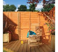 PACK OF 3: 6 x 5 Traditional Lap Fence Panel Dip Treated Cheshire Natural One Size