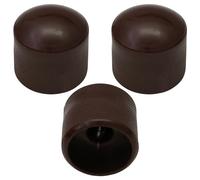 Pack of 3 6mm Round Hole Solid Colour Domed Top Guitar Tone/Volume Control Knob (Brown)