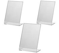 Pack OF 3. A3 Acrylic Poster Menu Holder Lean to Perspex Leaflet Display Stands, Counter Poster Sign Display Holder for Restaurant, Conference Room and Hotel Reception A3 (42cm x 29.7cm)