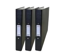 Pack of 3 A4 Black Paper Over Board Ring Binders by Janrax