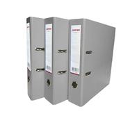 Pack of 3 A4 Grey Paperbacked Lever Arch Files by Janrax -Office Filing folders, Document Organiser, School Stationery, Hospital File Storage, Archive folders, Metal Clip Files