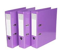 [Pack of 3] A4 Lever Arch Files 70mm Spine Paper Storage Archive Legal Folders Large (Purple)