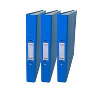 Pack of 3 A4 Light Blue Paper Over Board Ring Binders by Janrax