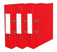[Pack of 3] A4 Office Lever Arch Files 80mm Storage Paper Large Stationery Document File Storage Folders (Red)