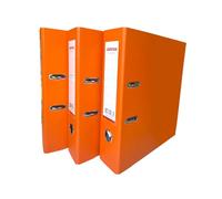 Pack of 3 A4 Orange Paperbacked Lever Arch Files by Janrax