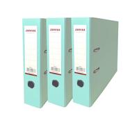 Pack of 3 A4 Pastel Green Paperbacked Lever Arch Files by Janrax