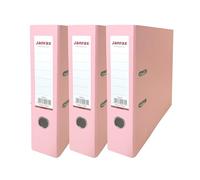 Pack of 3 A4 Pastel Pink Paperbacked Lever Arch Files by Janrax