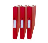 Pack of 3 A4 Red Paper Over Board Ring Binders by Janrax