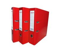 Pack of 3 A4 Red Paperbacked Lever Arch Files by Janrax