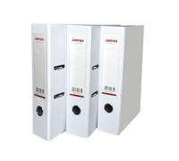 Pack of 3 A4 White Paperbacked Lever Arch Files by Janrax