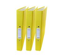 Pack of 3 A4 Yellow Paper Over Board Ring Binders by Janrax